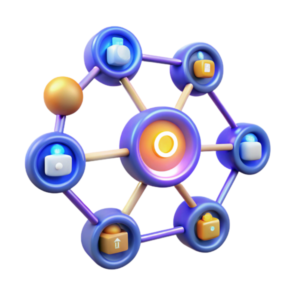 Interconnected System Network of Devices and Data png