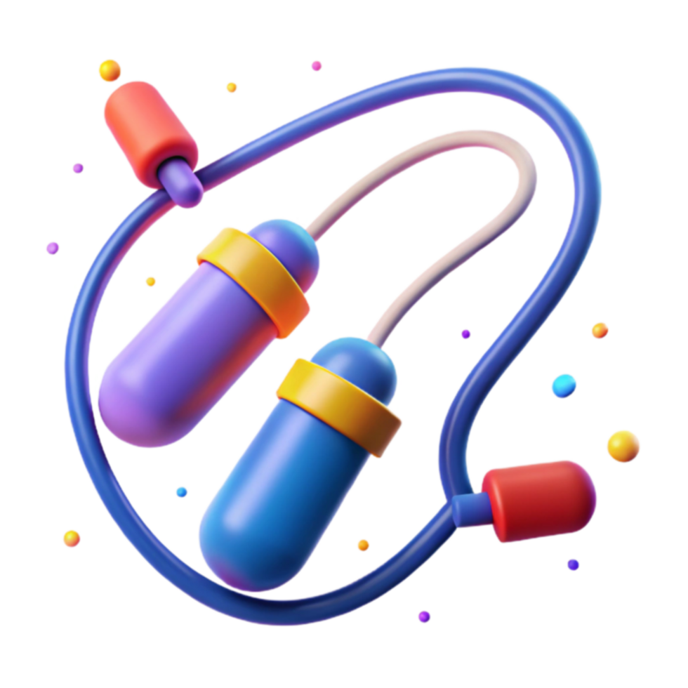 Fun Jumping Rope Exercise 3D Colorful Design png