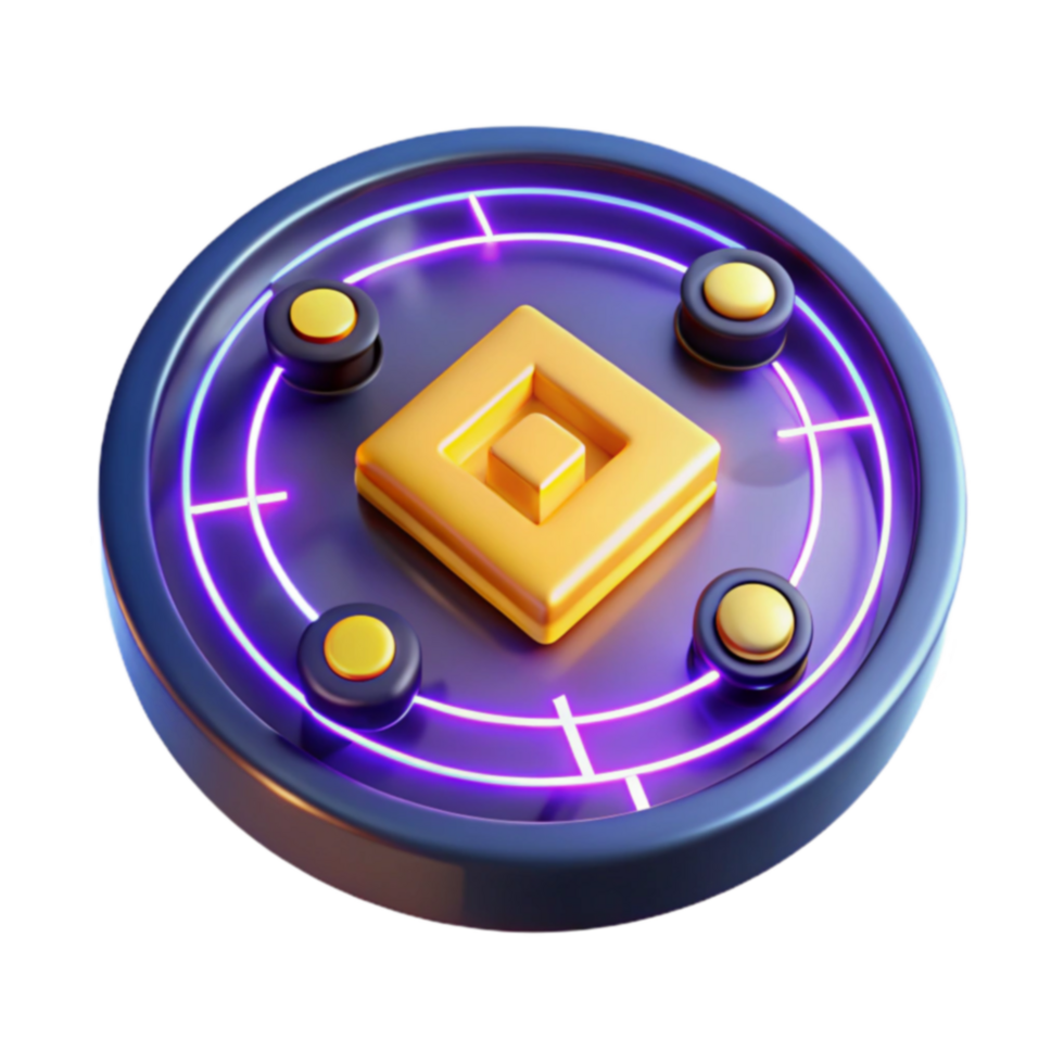 Abstract 3D Render of a Crypto Token png