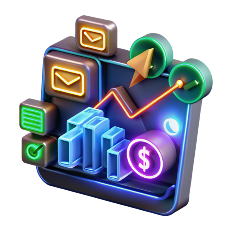 Financial Growth Dashboard Data Visualization Email Marketing png