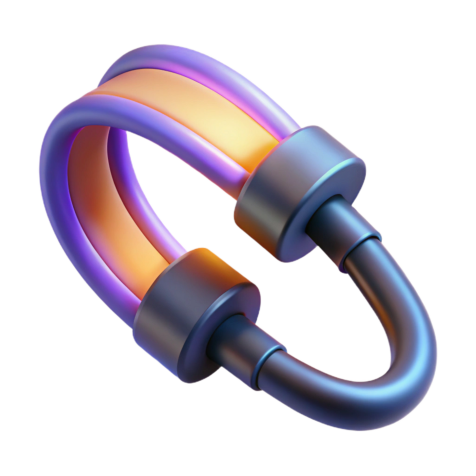 Futuristic Headphones 3D Render of Audio Device png