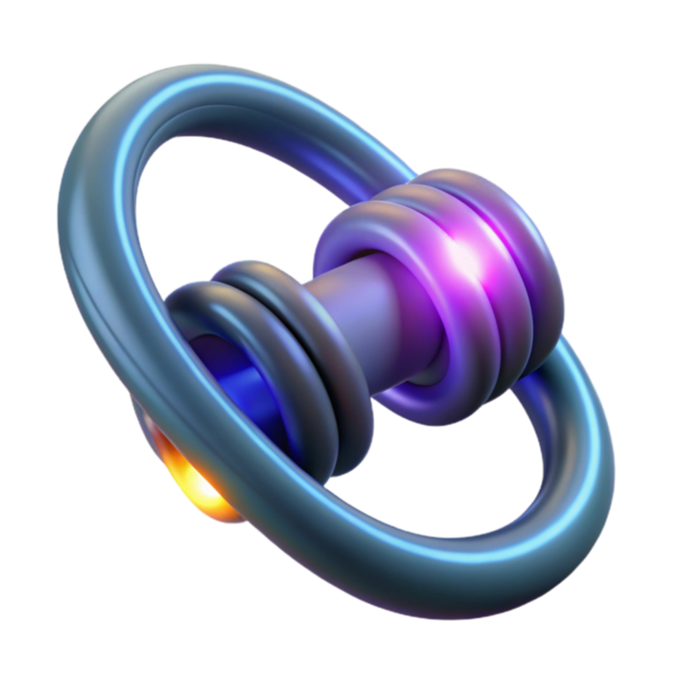Abstract 3D Render Glowing Torus Knot png
