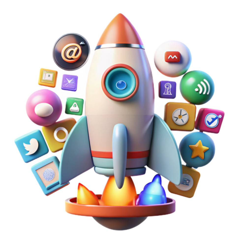 Social Media Marketing Launch A Rocket to Success png