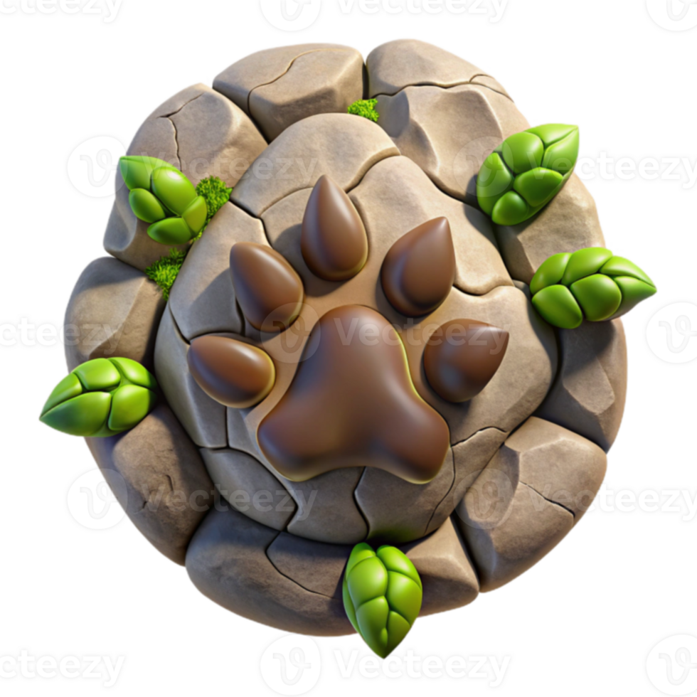 Paw Print on Stone Nature Icon png