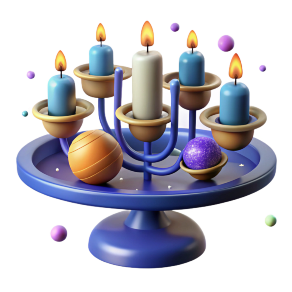 Cosmic Candlescape Celestial Candles and Orbs png