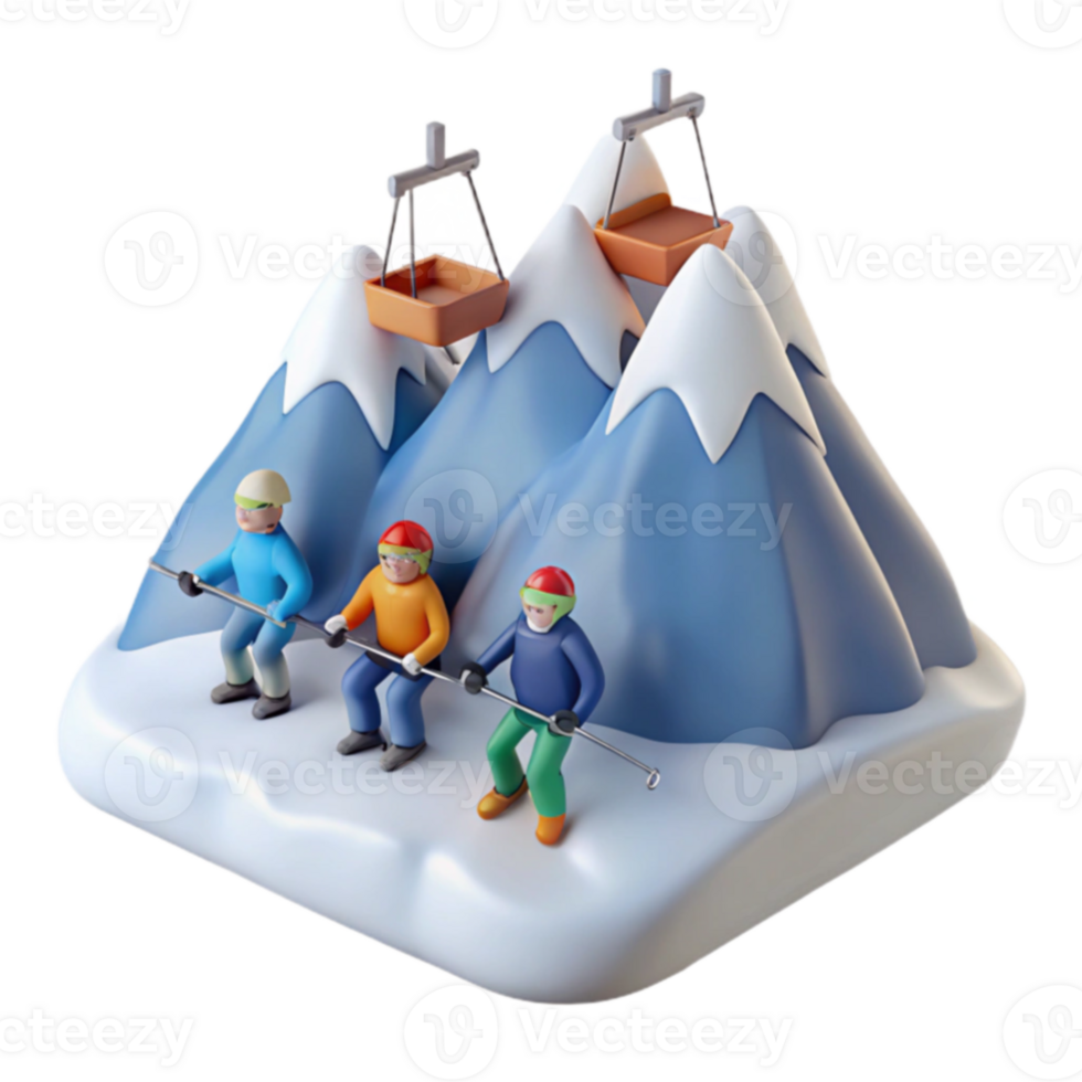 Climbers Ascending Snowy Peaks png