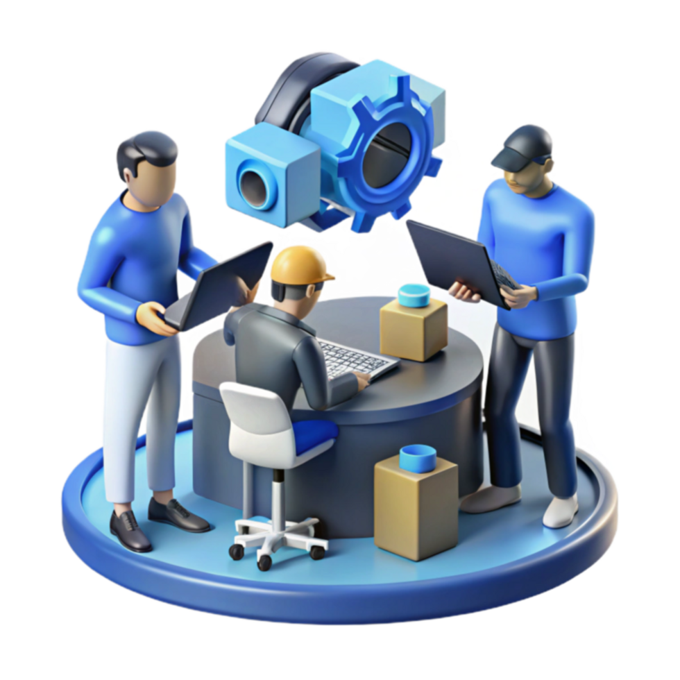 Teamwork, Engineering, Efficient Workflow, Project Management, Industrial Automation, 3D Render, Collaboration, Problem-Solving, Technical Support, Innovation png