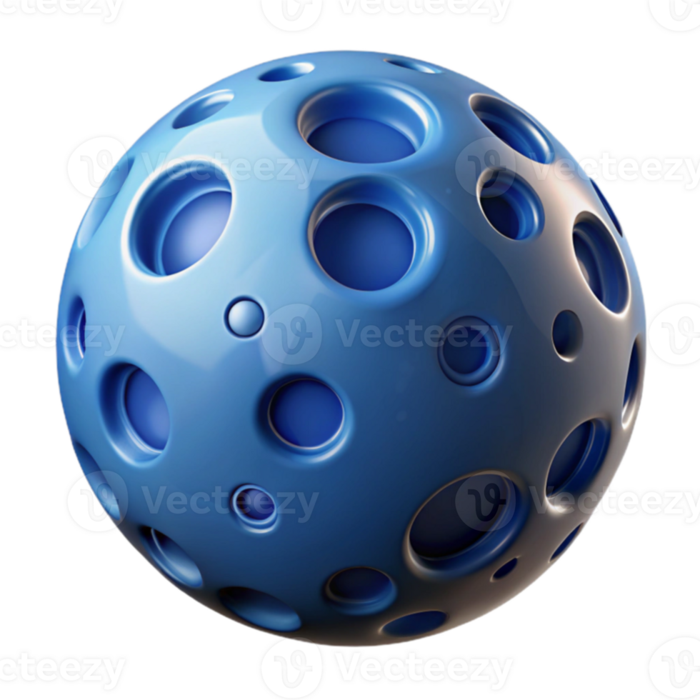 Abstract Blue Sphere with Circular Cutouts png