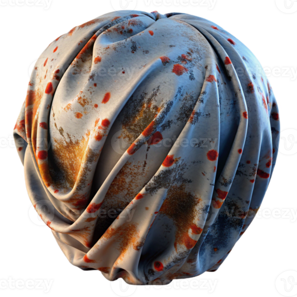 Draped Fabric with Rust and Stain Texture png