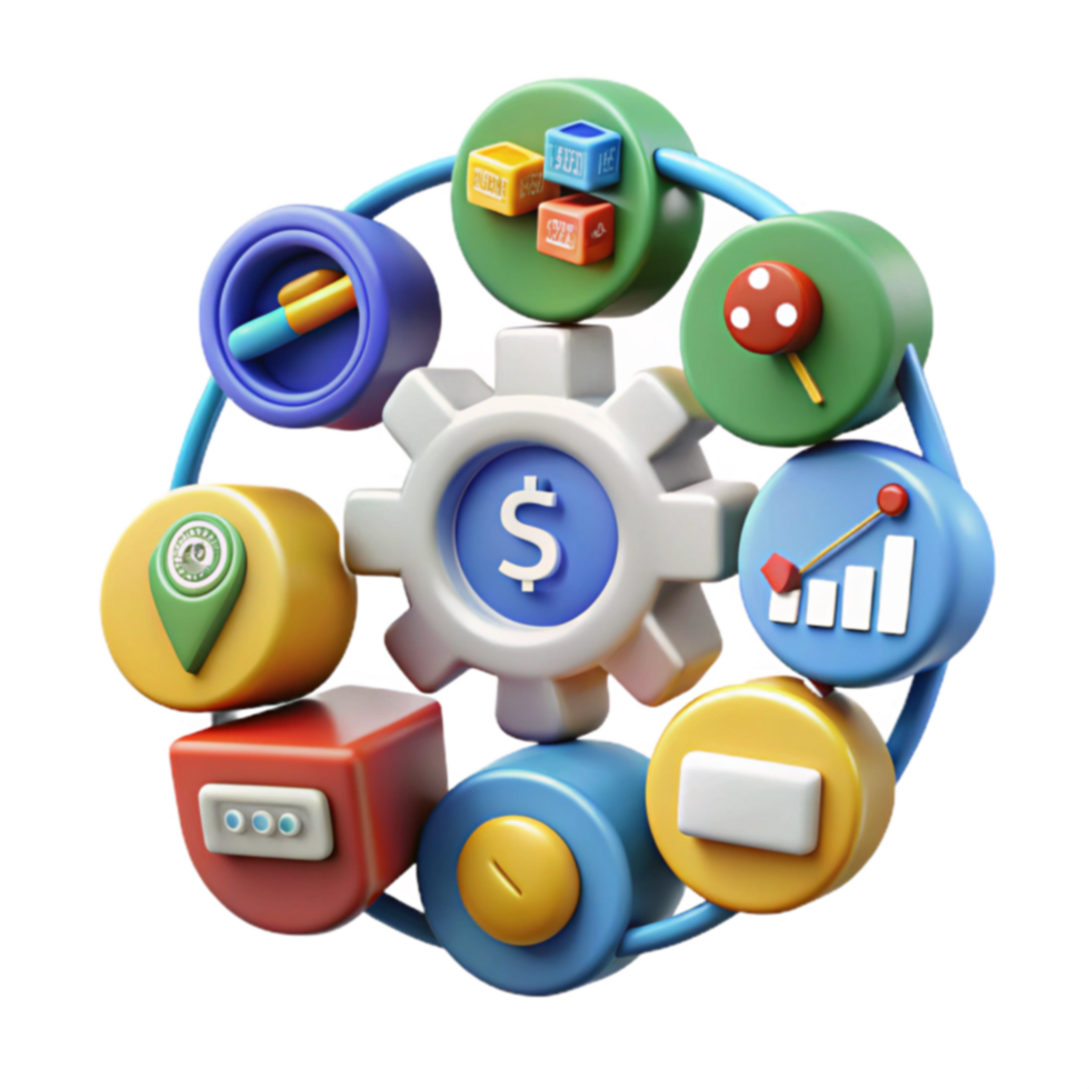 Financial App Ecosystem Data, Finance, and Technology Integration png