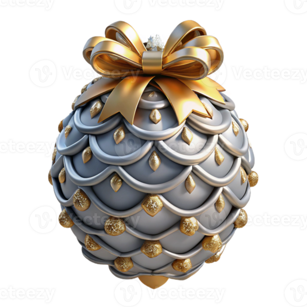 Elegant Gray and Gold Holiday Ornament png
