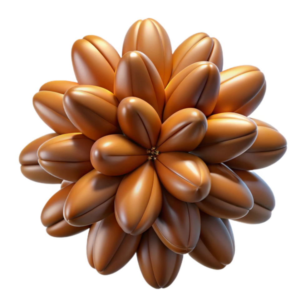 Abstract Golden Seeds Cluster 3D Render png