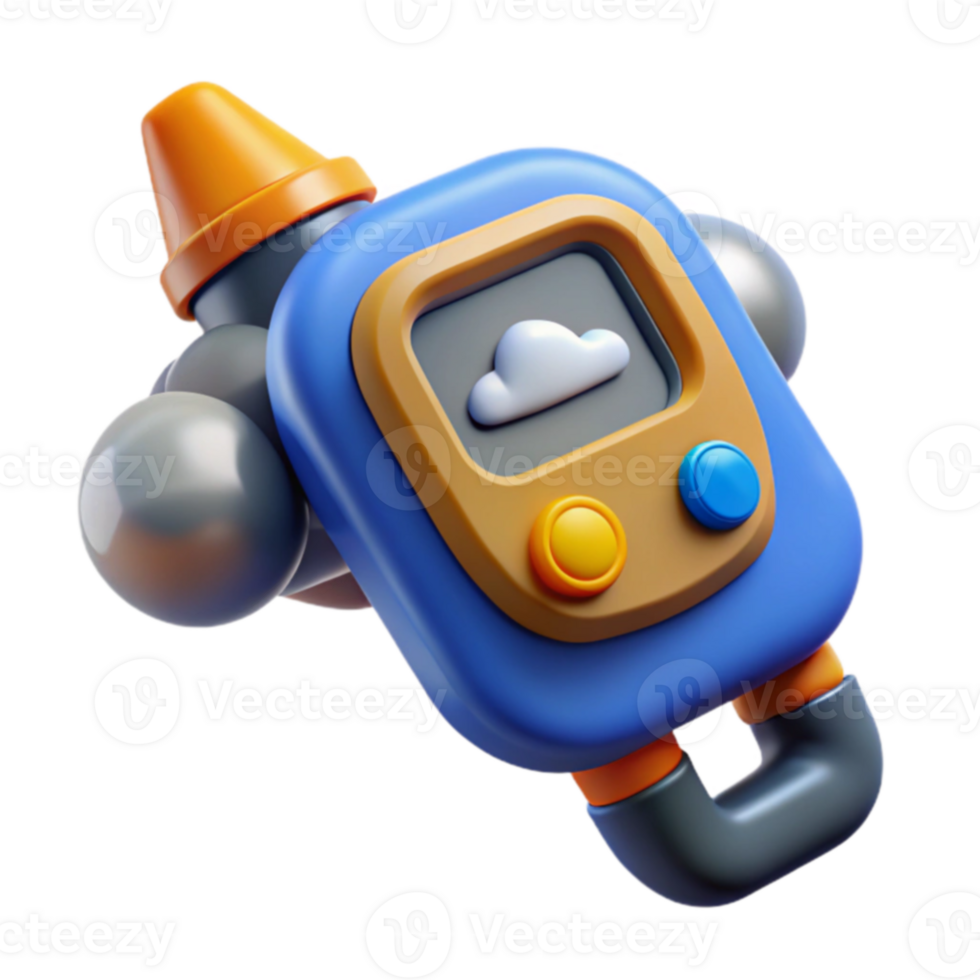 3D Render of a Cute Weather Gadget png