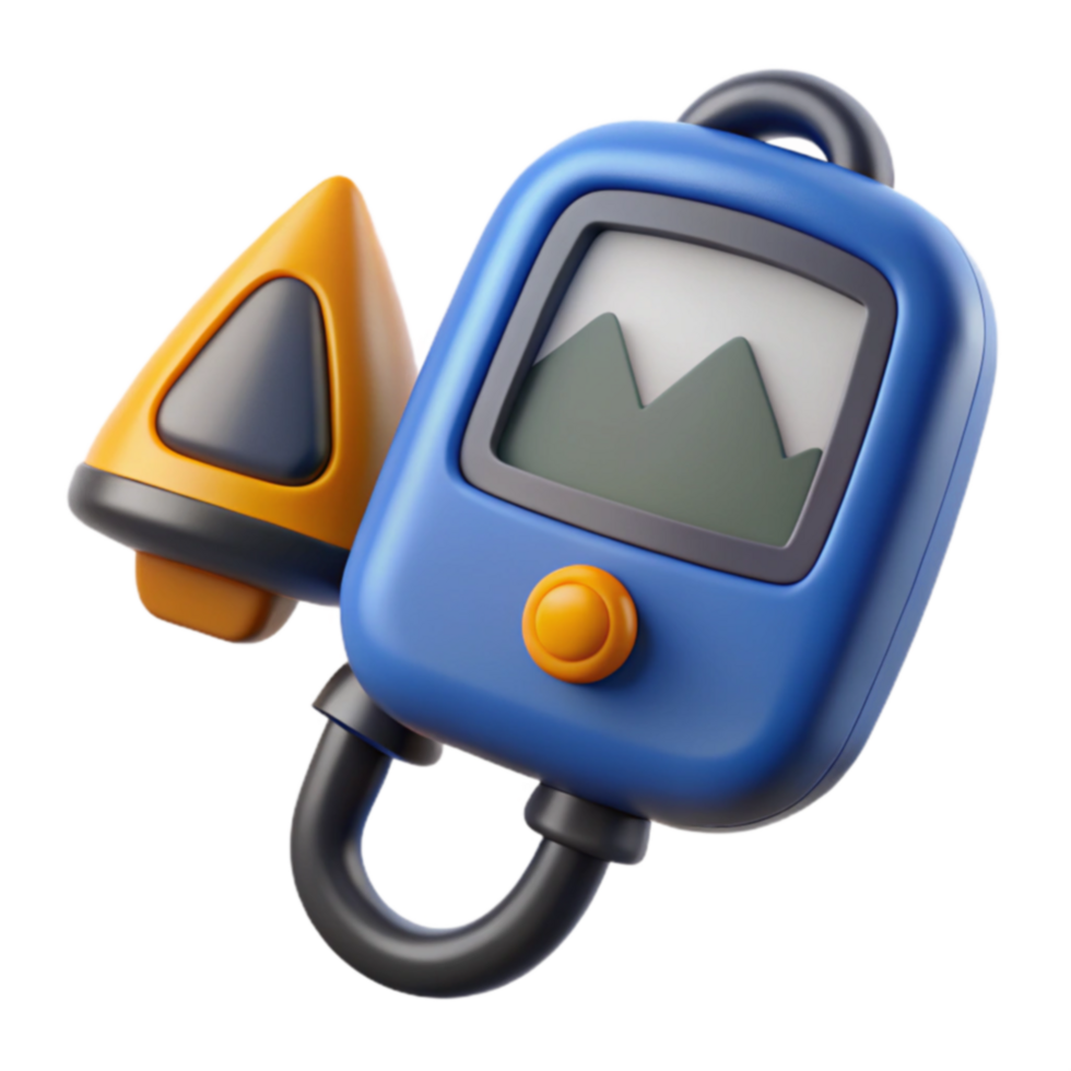 3D Render Adventure Navigation Device with Compass png