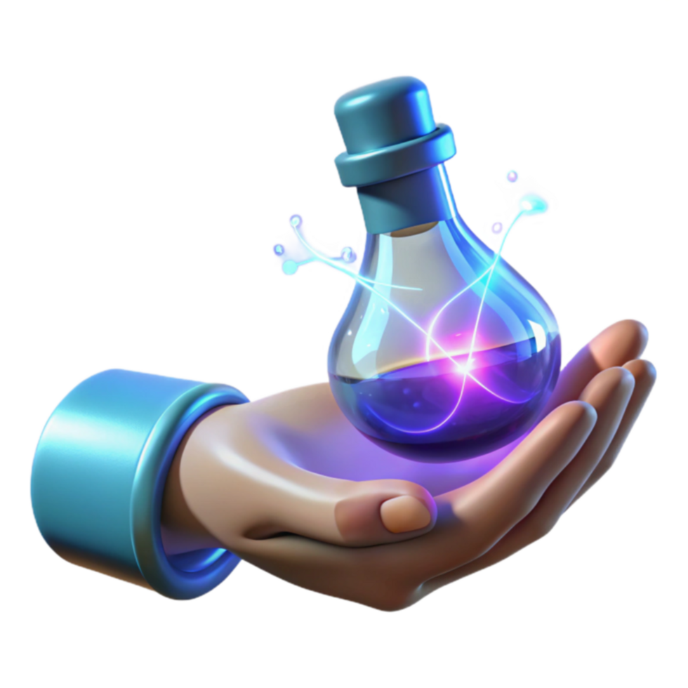 Glowing Potion in Hand Magical Elixir png