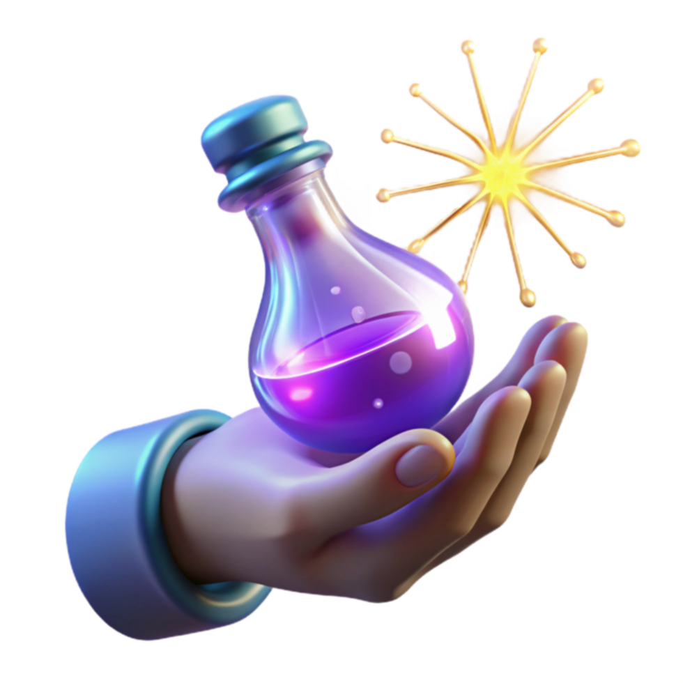 Glowing Potion in Hand A Magical Elixir png