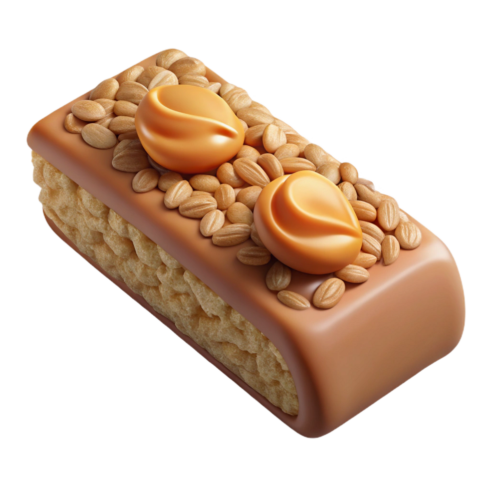 Caramel Nut Crisp Bar Sweet Treat png