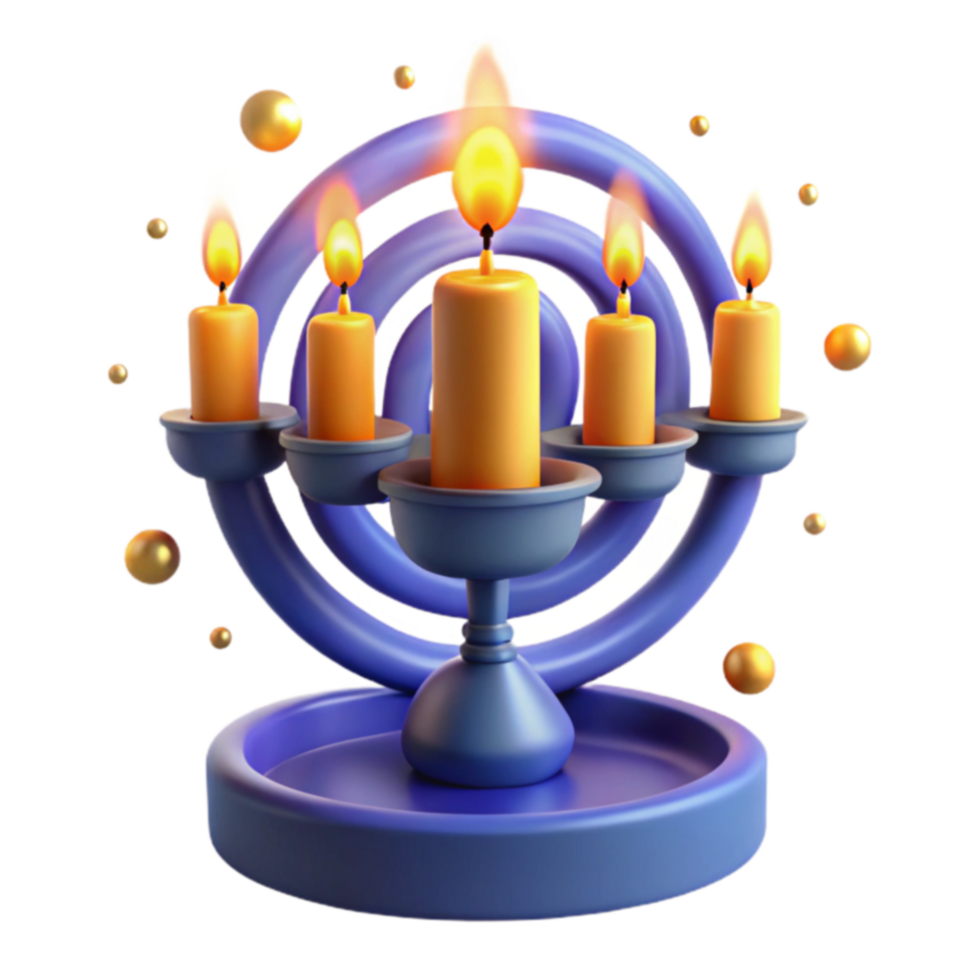 Five-Candle Candelabra with Spiral Design png