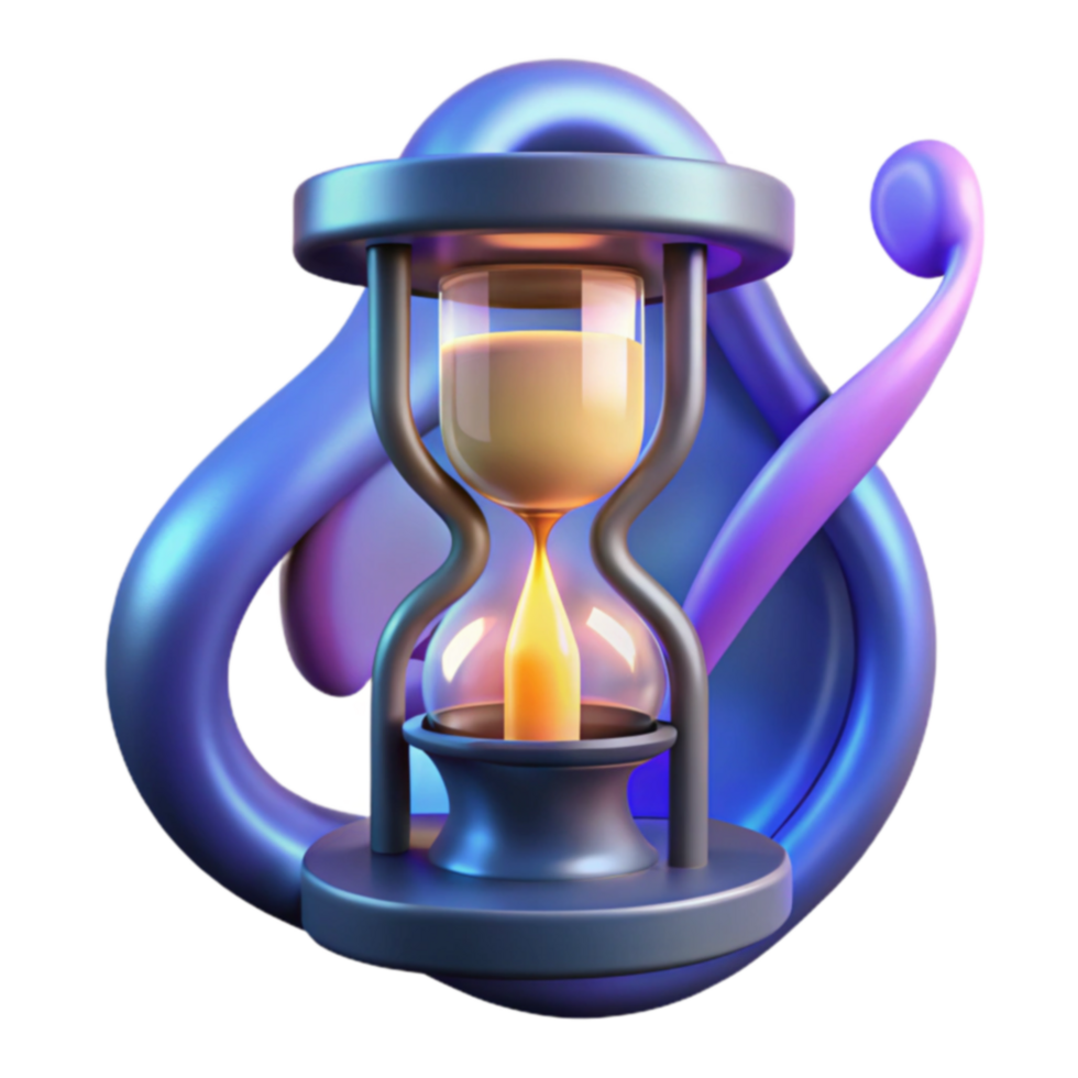 Time Management Hourglass and Productivity png