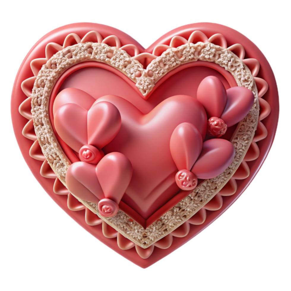Heart-Shaped Decor Romantic 3D Render png