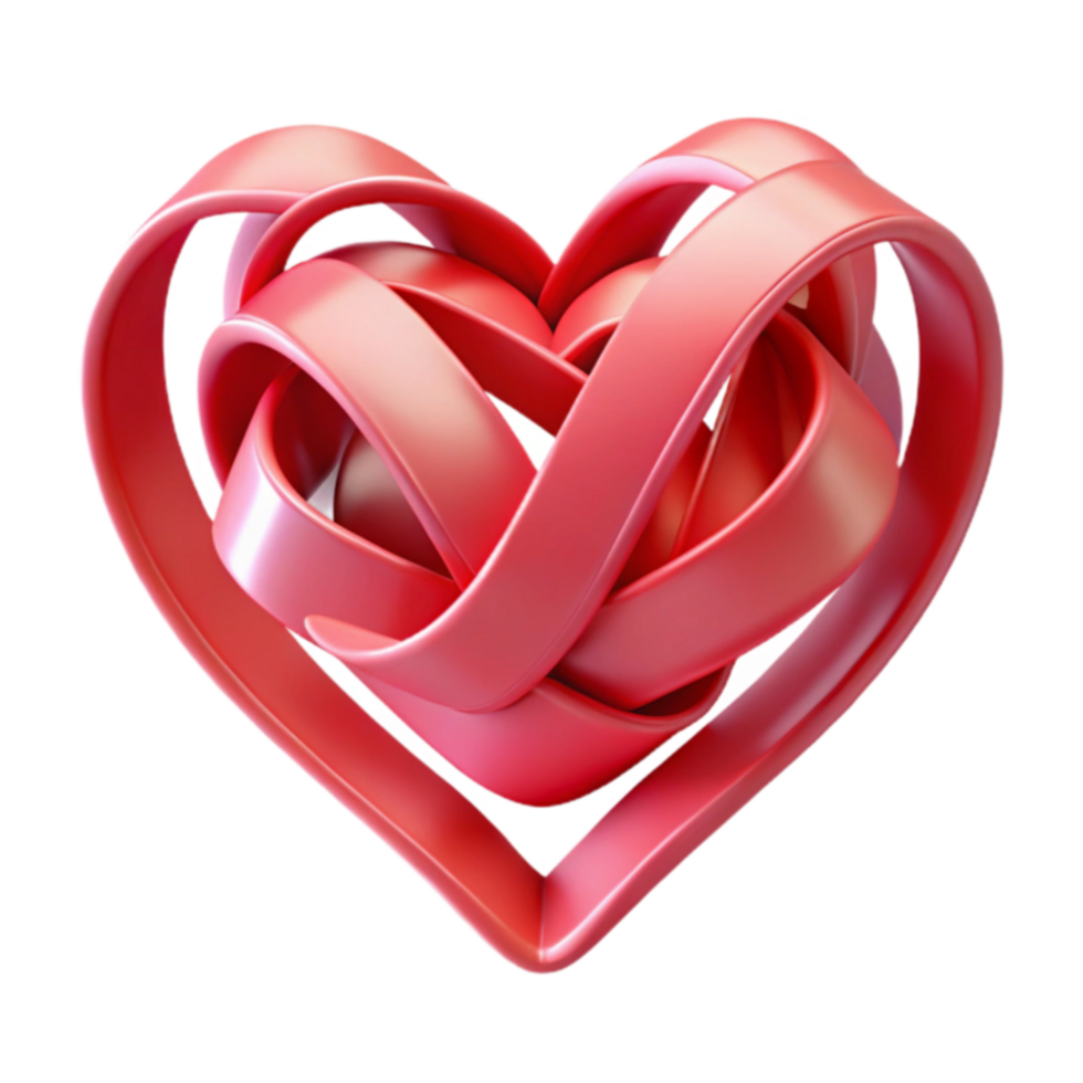 Intricate Red Heart Design Abstract 3D Love Symbol png