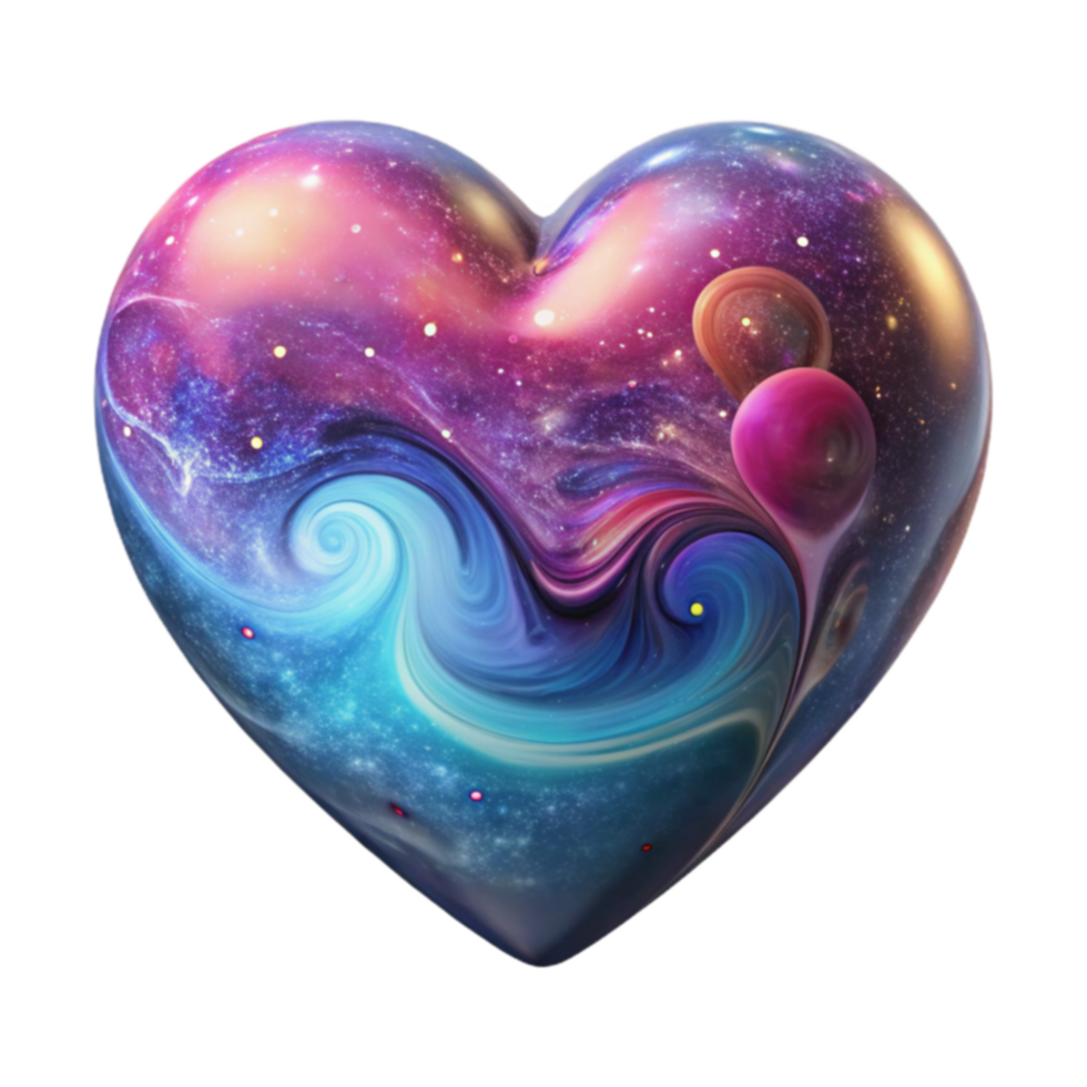 Cosmic Heart Nebula Swirl Galaxy Art png