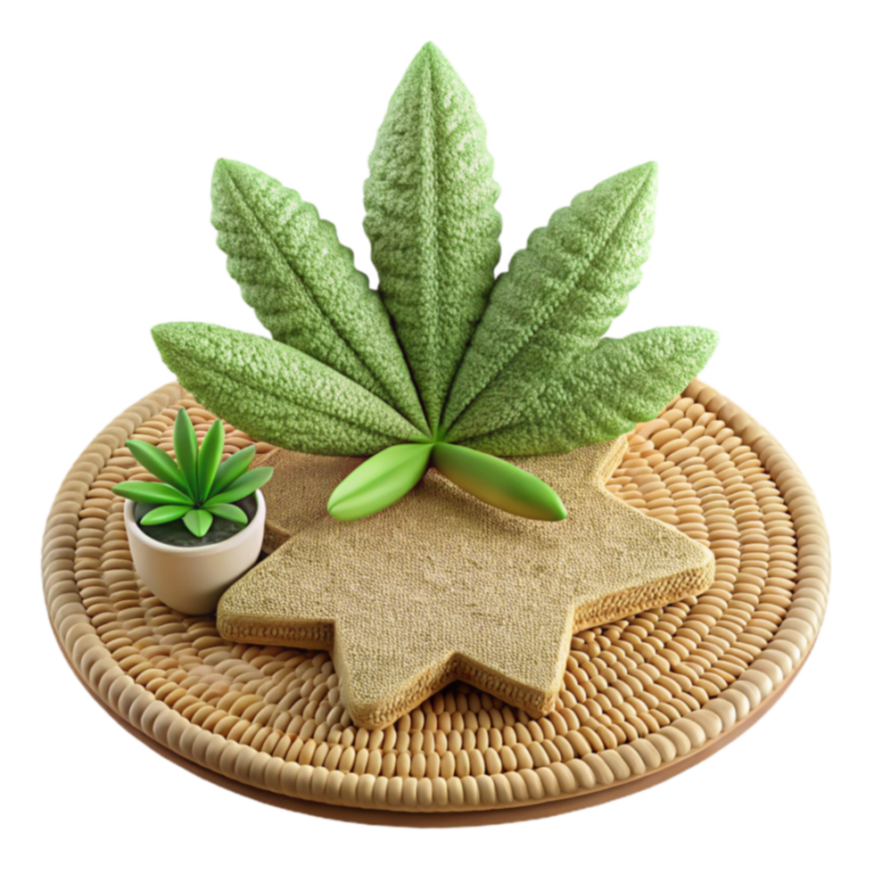Serene Hemp Leaf Succulent Arrangement png