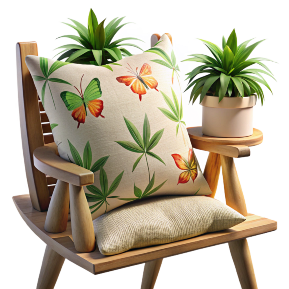 Tropical Butterfly Pillow Plant Decor png