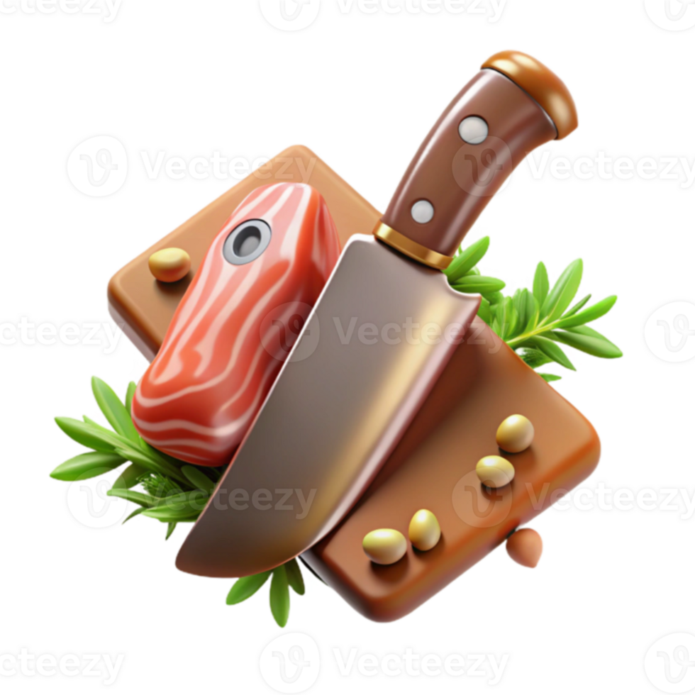 Sharp Knife, Fresh Meat, Cutting Board Cooking Prep png