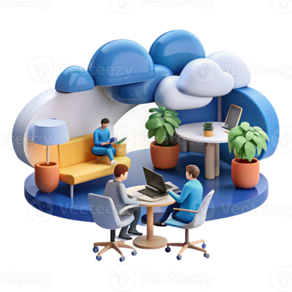 Cloud Computing Collaborative Workspace Remote Team Productivity png