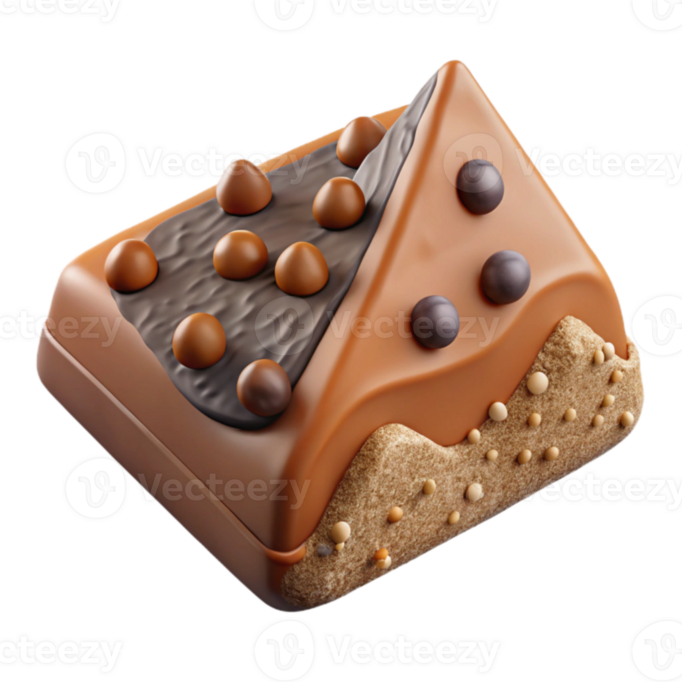 Decadent Chocolate Caramel Candy Bar with Crunch png
