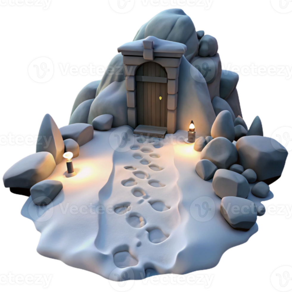 Snowy Path to Hidden Mountain Door png