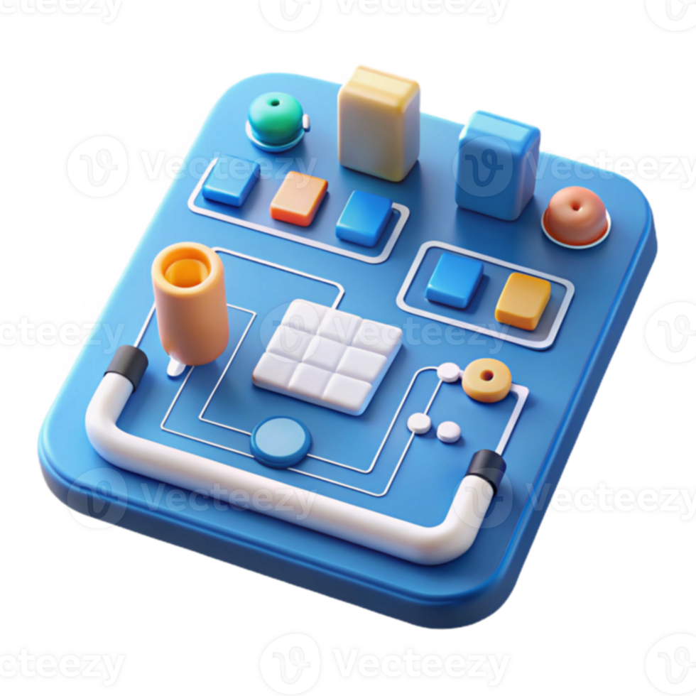 3D Colorful Control Panel Interface Design Elements png