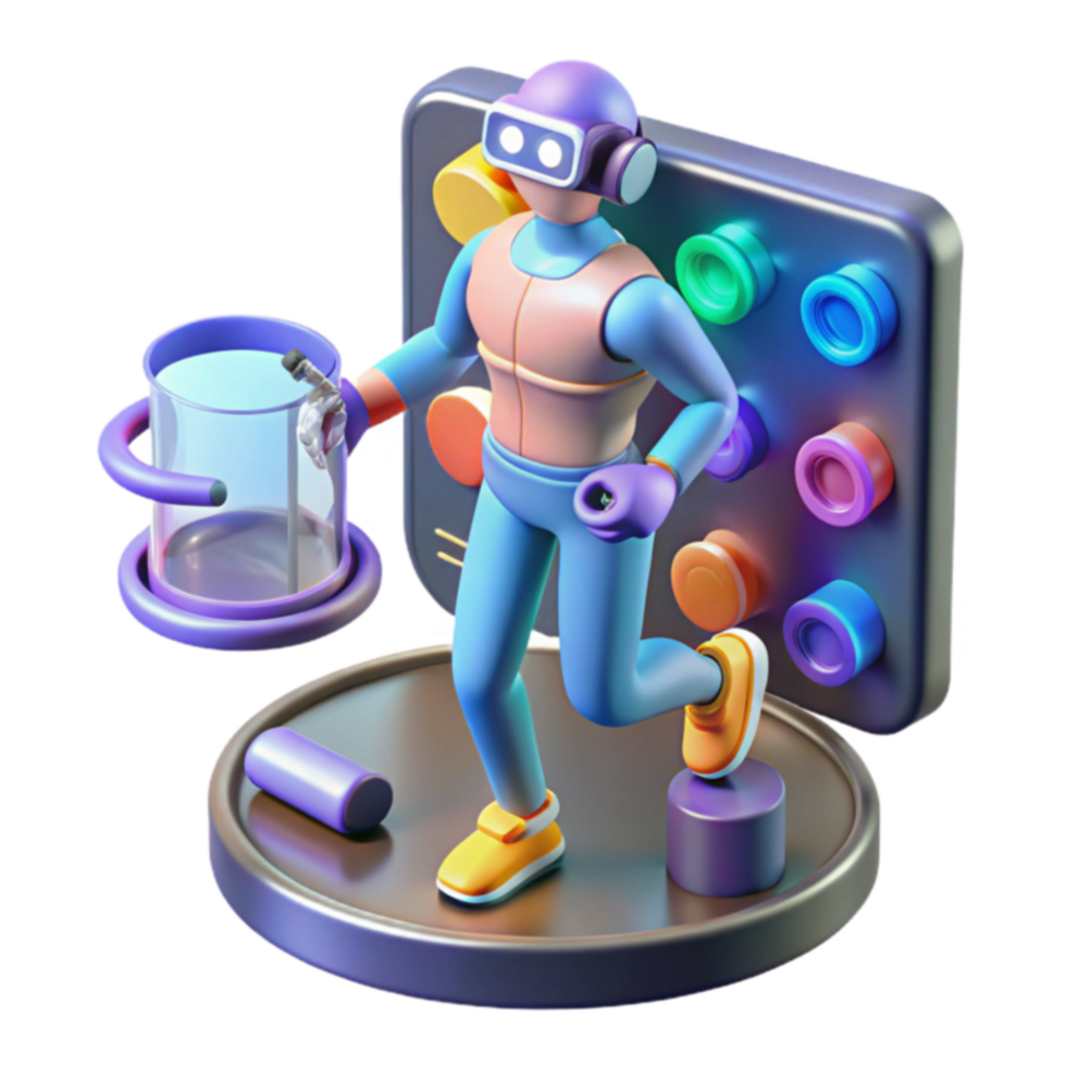 3D Metaverse Avatar in Virtual Reality Experiment png