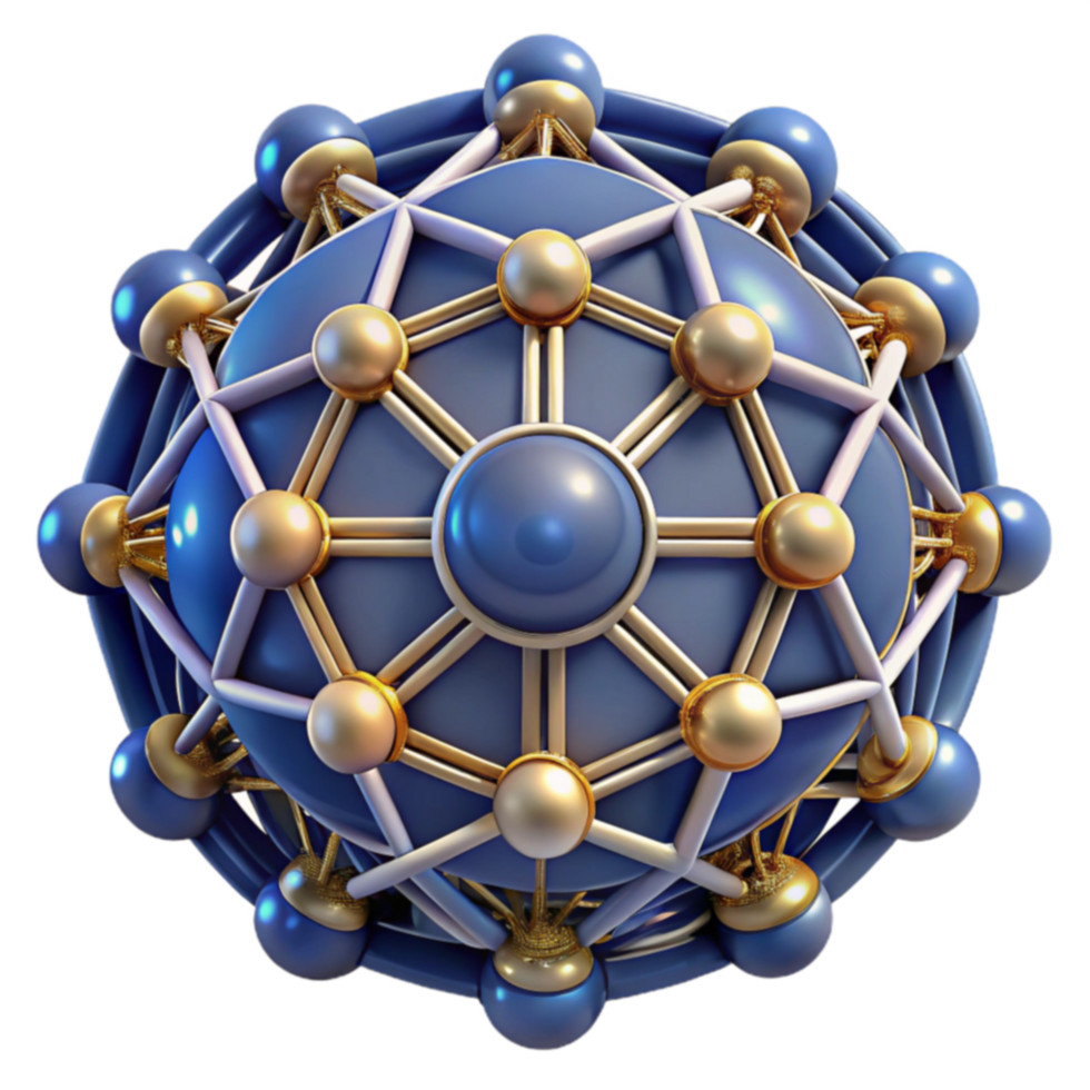 Abstract 3D Sphere Network Connectivity Visualization 56482920 PNG