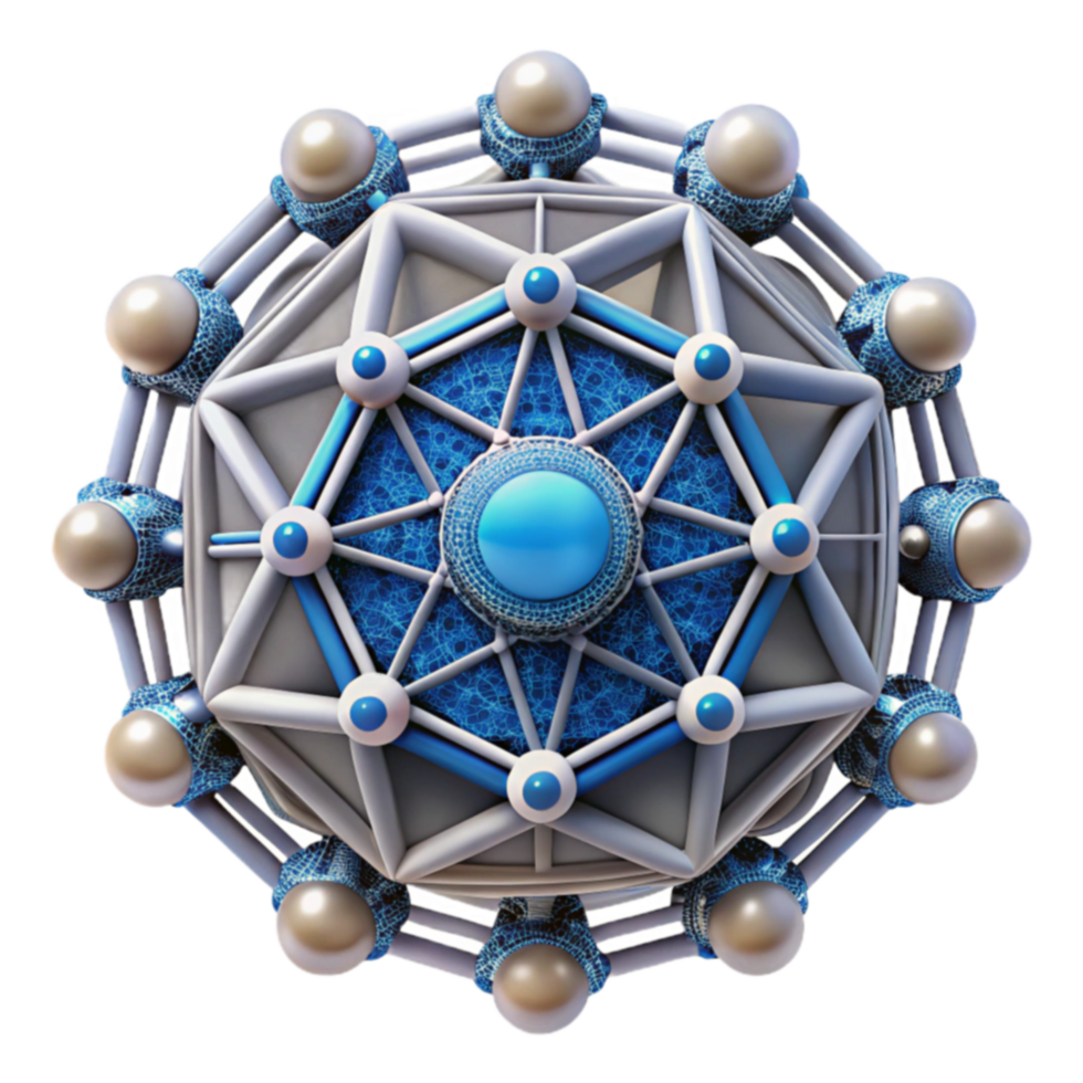 Abstract Geometric Sphere 3D Model of Interconnected Nodes png