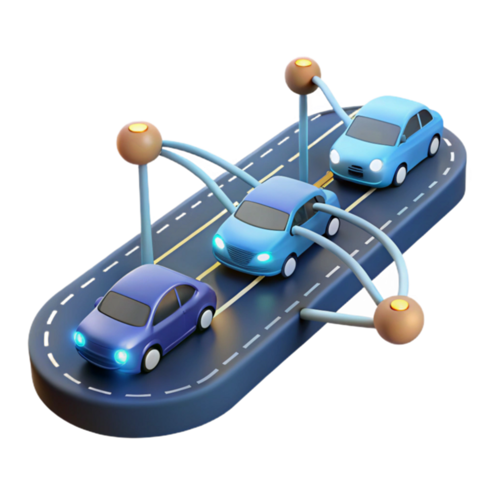 Vehicle Network Communication Smart Road Infrastructure png