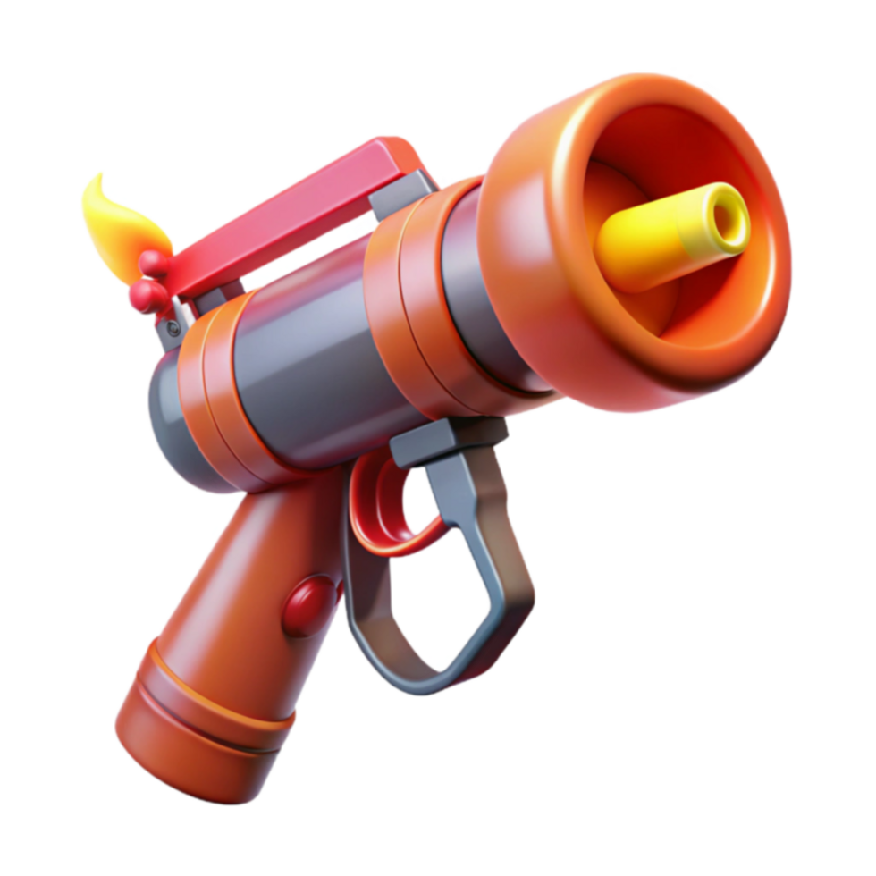 3D Model Cartoon Flamethrower Toy Gun png