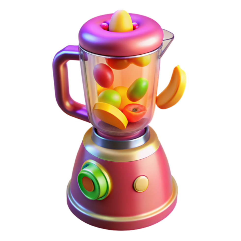 Colorful Fruit Blender Making Smoothies png