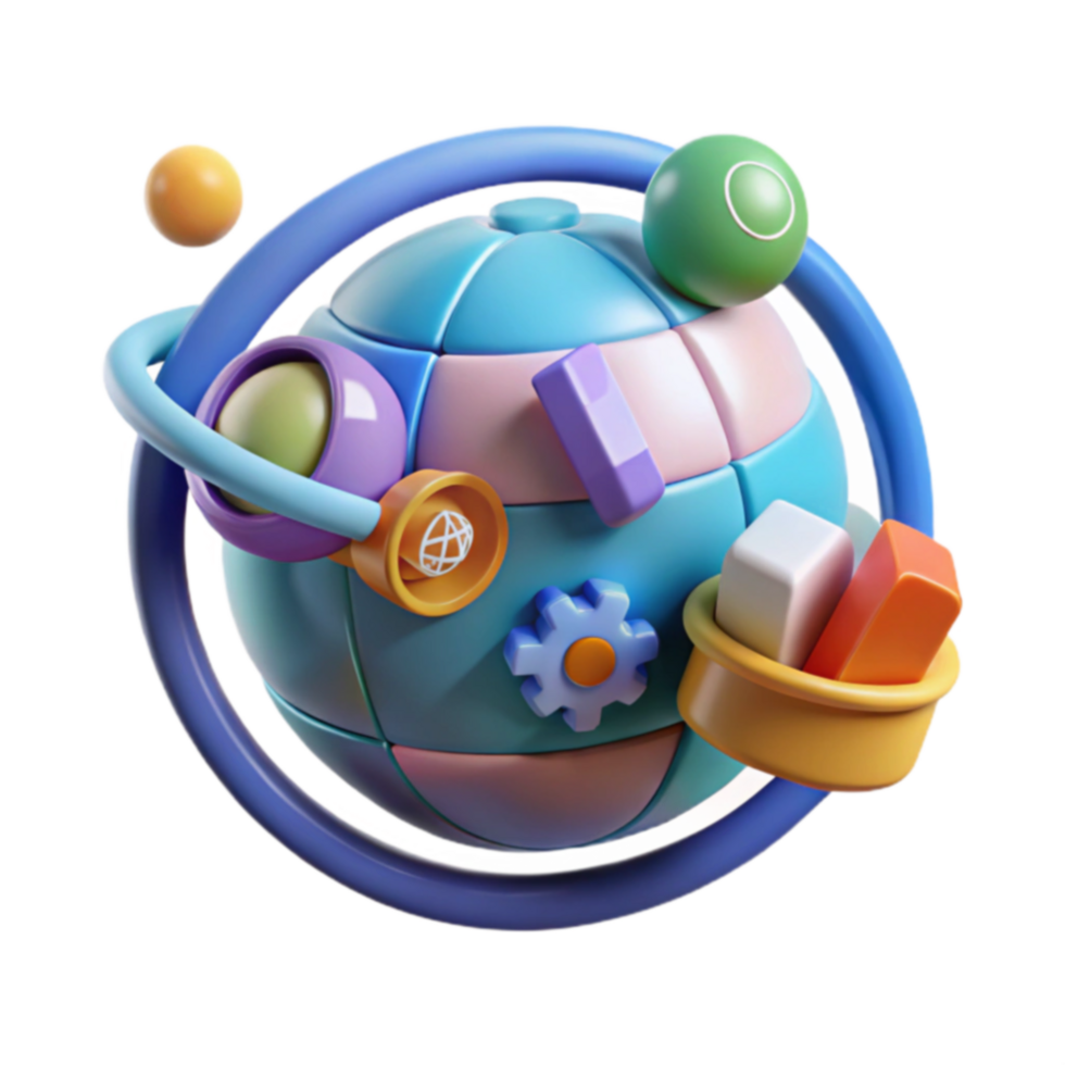 Global Connectivity 3D Abstract Design png