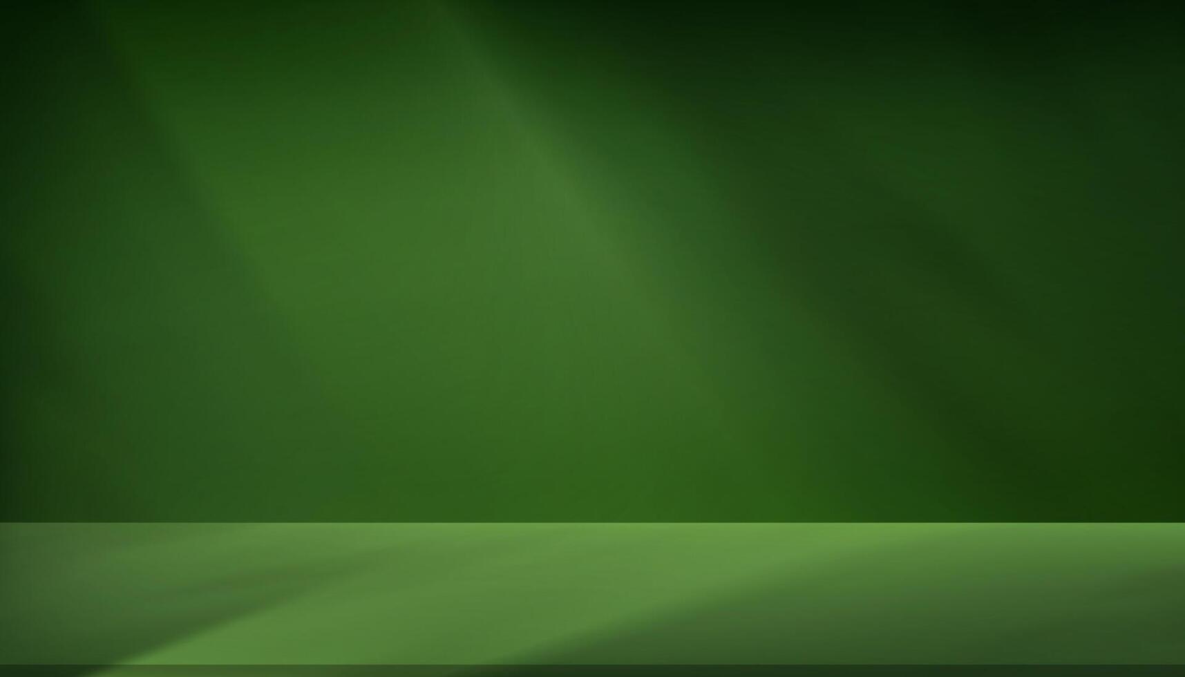 Green Background with Light,Shadow on Floor for EasterBanner,Studio room spring leave shadow blurry gradient on wall and podium display for St,Patrick's Day, Summer backdrop product present vector