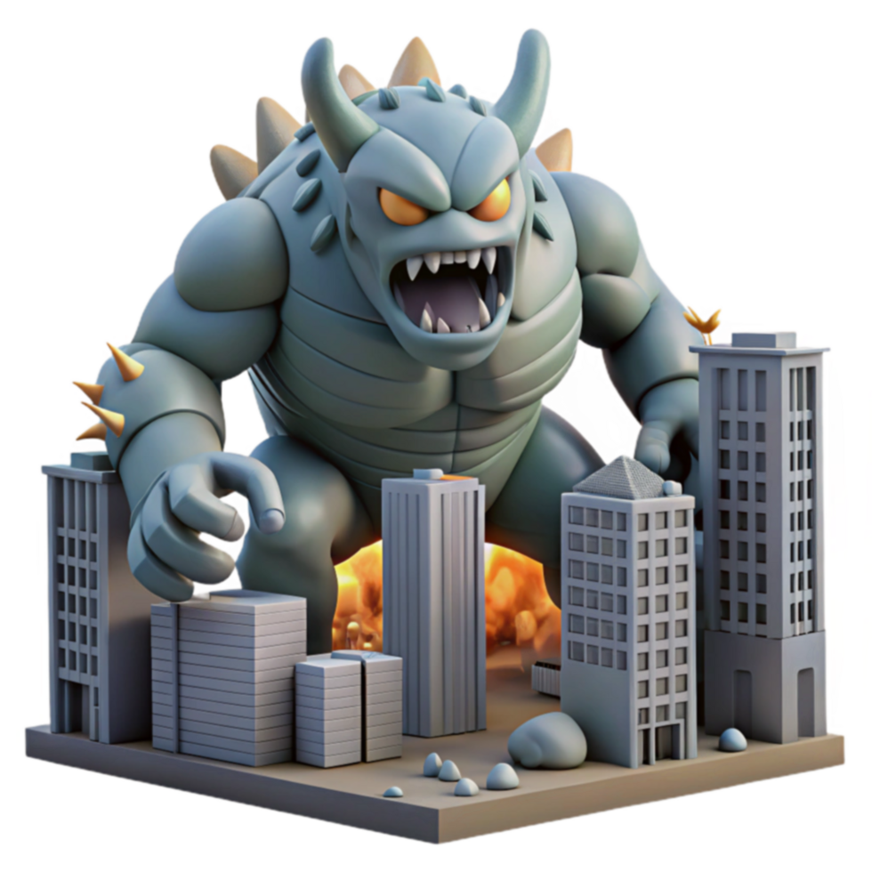 Monster Attack City Destruction 3D Animation png