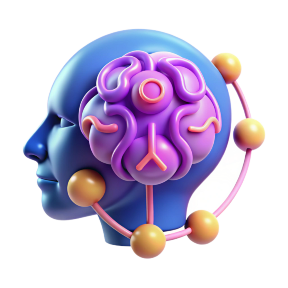 Abstract Brain Neural Connections and Cognitive Processes png