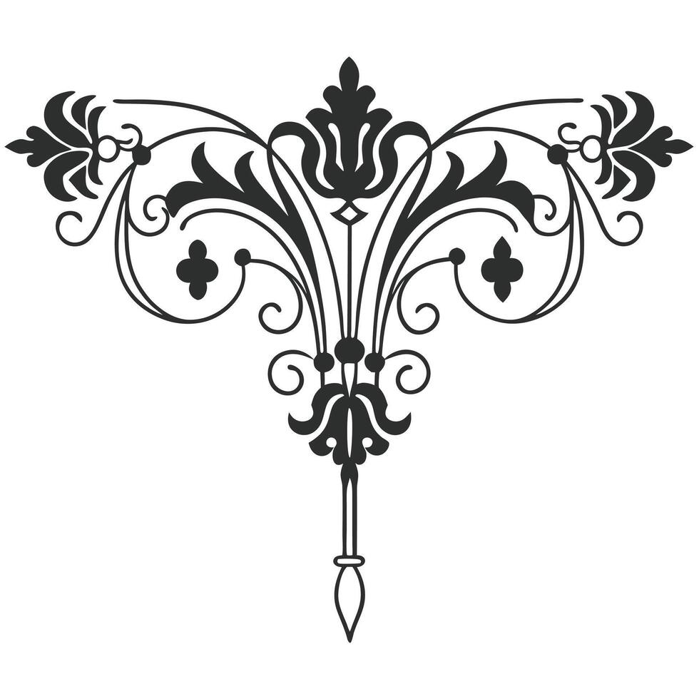 A black and white design of a floral design vector