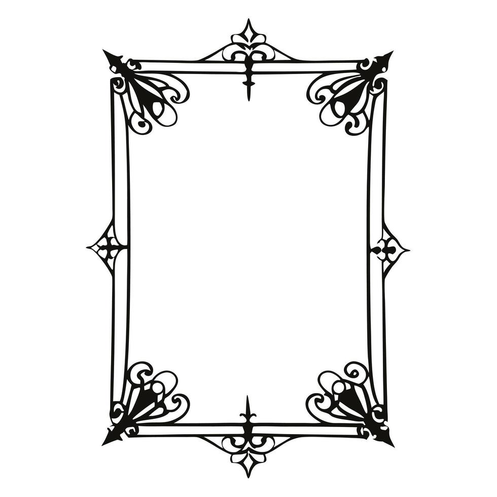 A black and white frame with ornate design vector
