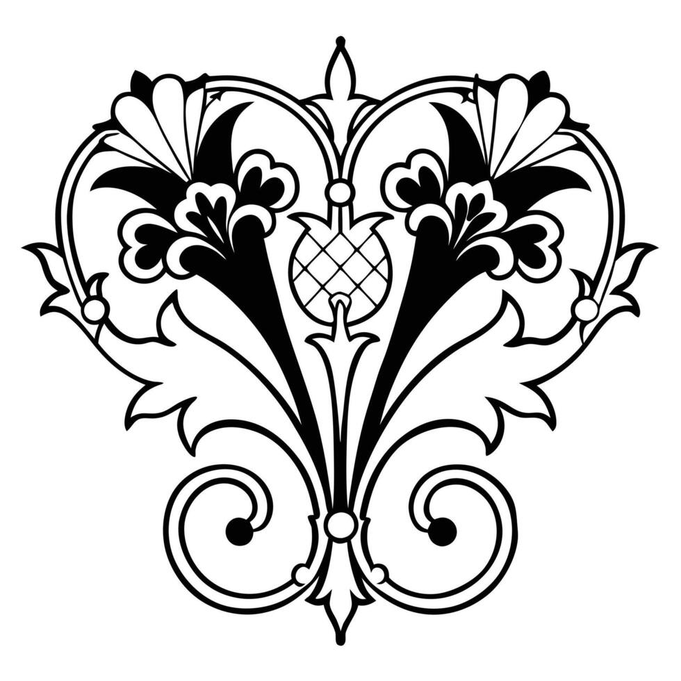 A black and white design with a heart vector