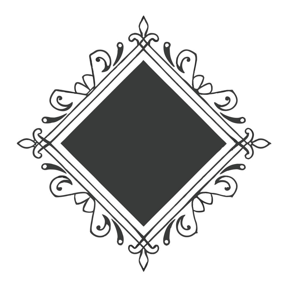 Square frame with ornate design illustration vector