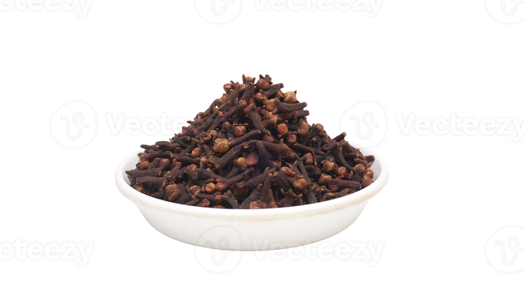 A Bunch of Dried Cloves Spice on Bowl on Transparent Background png