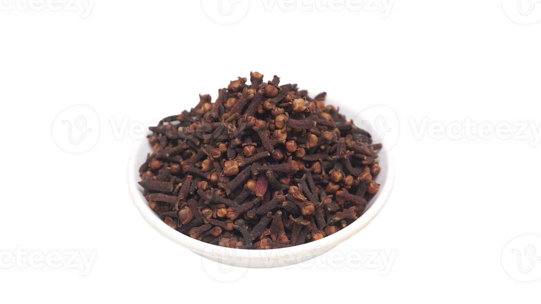 Dried Cloves Spice on Bowl on Transparent Background png