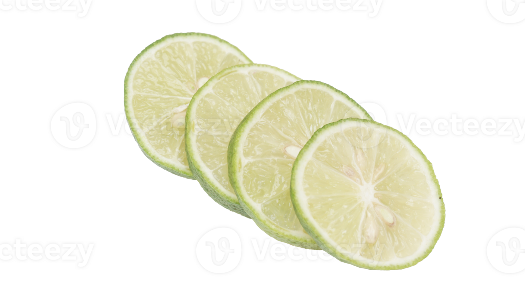 Sliced Fresh Green Lime on Transparent Background png